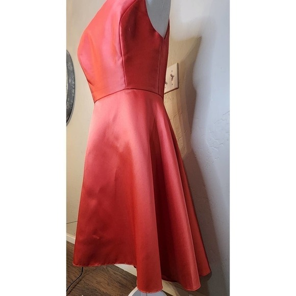Alfred Sung Bateau Neck Satin High Low Dress Size 12R - Picture 6 of 8